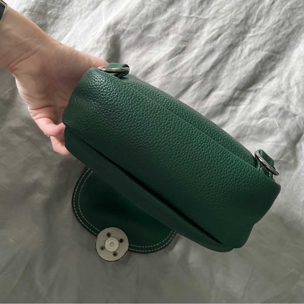 Green Leather Texture Mini Backpack, Crossbody, M… - image 4